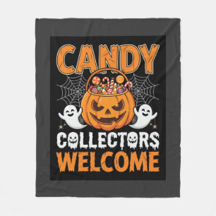ハロウィン キャンディ コレクター歓迎 カボチャ ベクター フリースブランケット