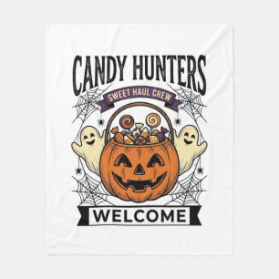 ハロウィン キャンディ コレクター アンティーク風 彫刻 かぼちゃ フリースブランケット