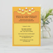 ハロウィン　キャンディ・コーン　トリック・オア・トリート・パーティ 招待状 (スタンド正面)