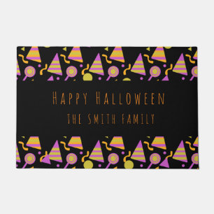 ハロウィン キャンディ ネオン パターン ネーム ドアマット