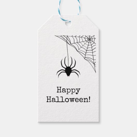 ハロウィン ギフトタグ 黒いクモ、グッディータグ (正面)