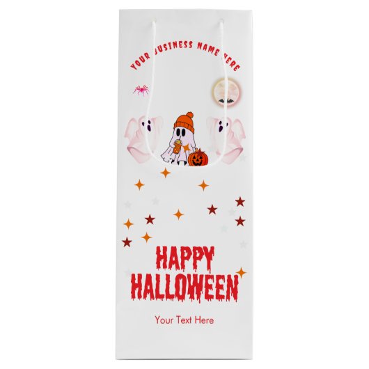 ハロウィン ギフトバッグ | ゴースト&パンプキン デザイン (正面)