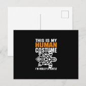 ハロウィン ギフト これは私の人間のコスチューム インビテーションポストカード (正面/裏面)