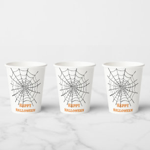 ハロウィン クモの巣と目玉 紙コップ
