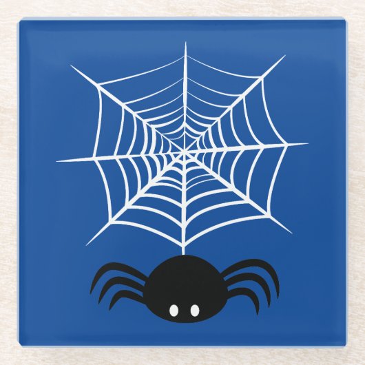 ハロウィン クモの巣 ガラスコースター (正面)