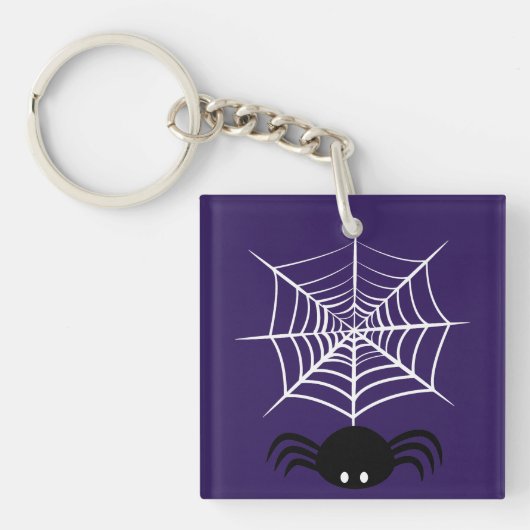ハロウィン クモの巣  キーホルダー (正面)