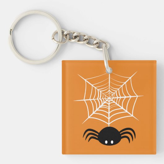 ハロウィン クモの巣 キーホルダー (正面)
