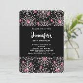 ハロウィン クモの巣 & クモの模様の誕生日 招待状 (スタンド正面)