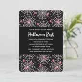 ハロウィン クモの巣 & クモ模様パーティー 招待状 (スタンド正面)