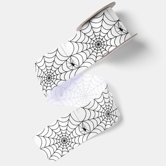 ハロウィン クモの巣 サテンリボン (裏面)