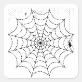 ハロウィン クモの巣 スクエアシール (正面)
