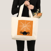 ハロウィン クモの巣 ラージトートバッグ (正面(商品))