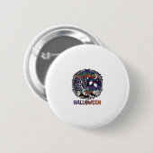 ハロウィン クモの巣 木 オバケ かぼちゃ 墓石 缶バッジ (正面&裏面)