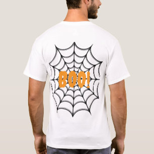ハロウィン クモの巣 黒と白 ゴシック スプーキー Tシャツ