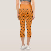 ハロウィン クモ柄 ブラック オレンジ カプリレギンス (裏面)