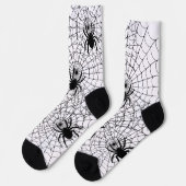 ハロウィン クモ クモの巣 クリーピー パターン ソックス (左)