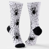 ハロウィン クモ クモの巣 クリーピー パターン ソックス (傾斜あり)