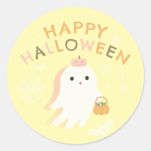 ハロウィン クラシック ラウンド ステッカー (正面)