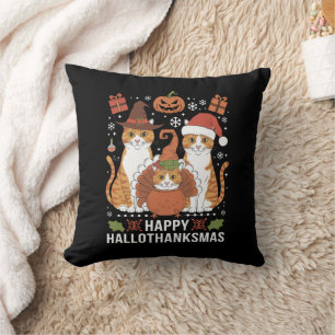 ハロウィン+クリスマスの幸せな猫たち ハロウィン クリスマス クッション