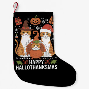 ハロウィン+クリスマスの幸せな猫 ハロウィン クリスマス スモールクリスマスストッキング