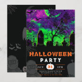 ハロウィン+クレセントムーン+夜空 招待状 (正面/裏面)