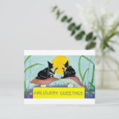 ハロウィン・グリーティングとキノコの魔女 ポストカード (スタンド正面)