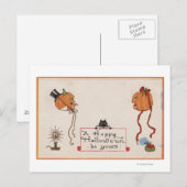 ハロウィン・グリーティング ミスター＆ミセス・ジャック・オ・ランタン ポストカード (正面/裏面)