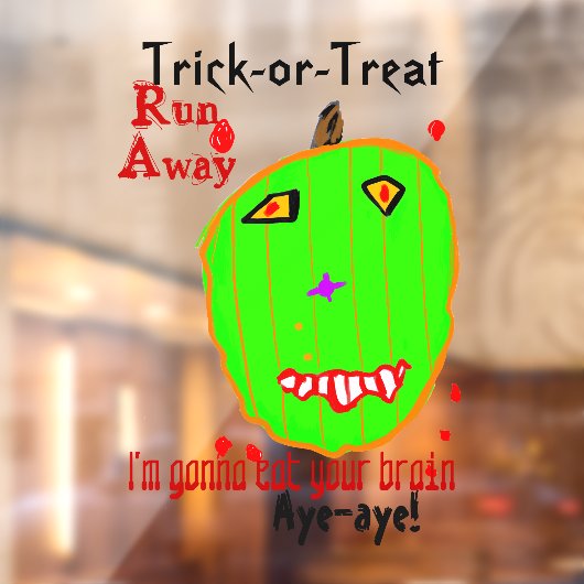 ハロウィン グリーン パンプキン ゾンビ ウィンドウサイン (シート2)