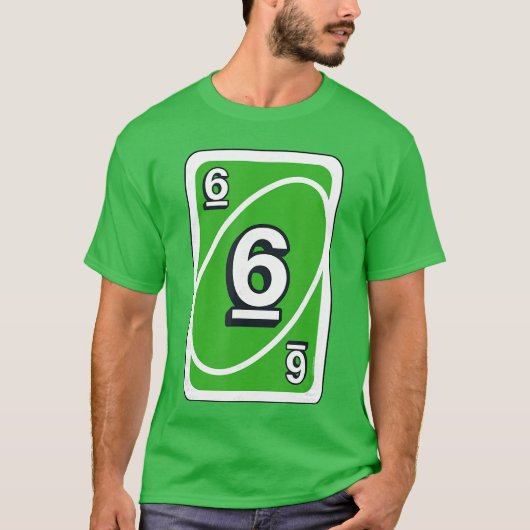 ハロウィン グリーンUNO 6枚カード Tシャツ (正面)