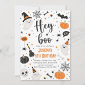 ハロウィン グルービー ゴースト 誕生日パーティー Hey Boo 招待状 (正面)