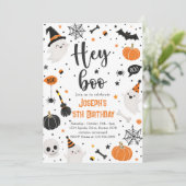 ハロウィン グルービー ゴースト 誕生日パーティー Hey Boo 招待状 (スタンド正面)