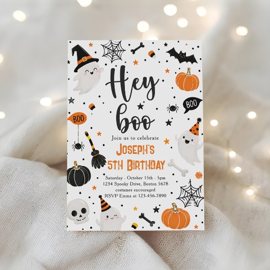 ハロウィン グルービー ゴースト 誕生日パーティー Hey Boo 招待状