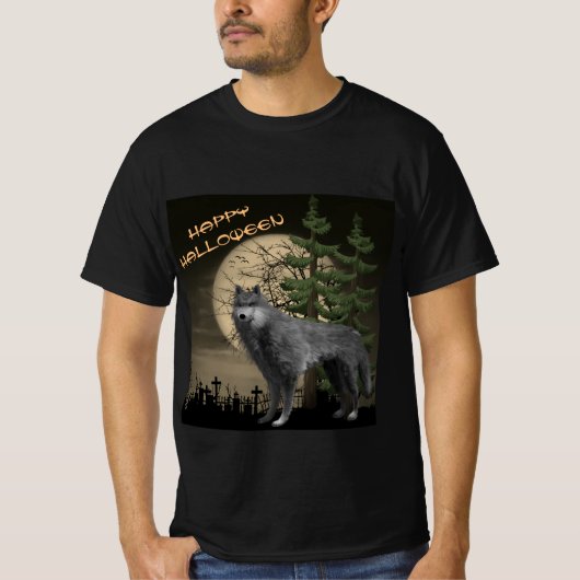 ハロウィン グレイハウル フルムーン Tシャツ (正面)