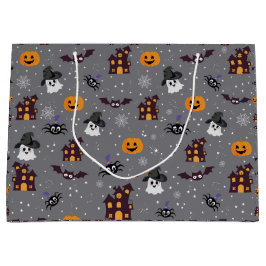 ハロウィン グレー ラージペーパーバッグ