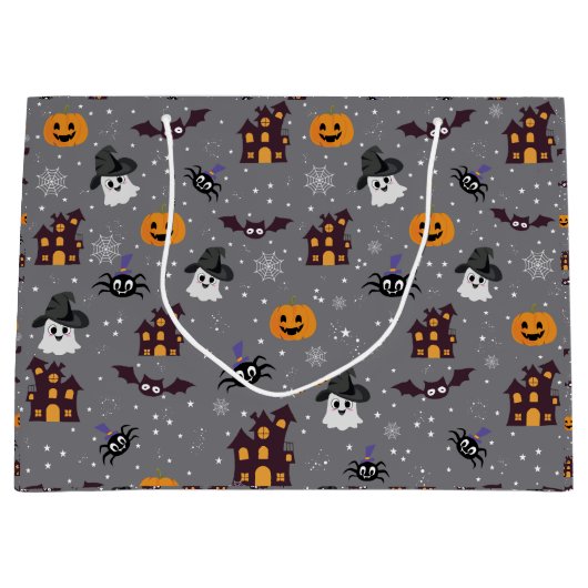 ハロウィン グレー ラージペーパーバッグ (正面)