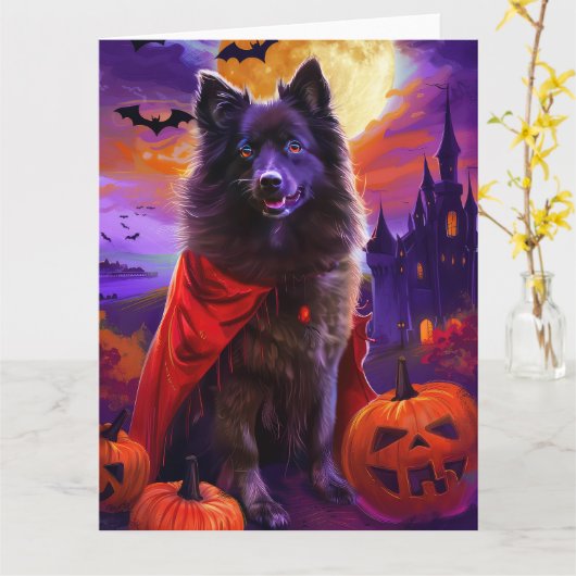 ハロウィン ケースホンド 吸血鬼 パンプキン おばけ カード (黄色い花)