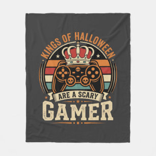 ハロウィン ゲーマーキング レトロ コントローラー デザイン フリースブランケット