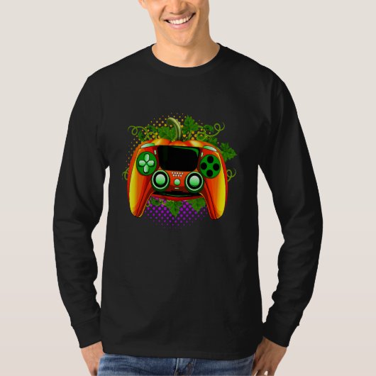 ハロウィン ゲームコントローラー 普通のゲーマー Tシャツ (正面)