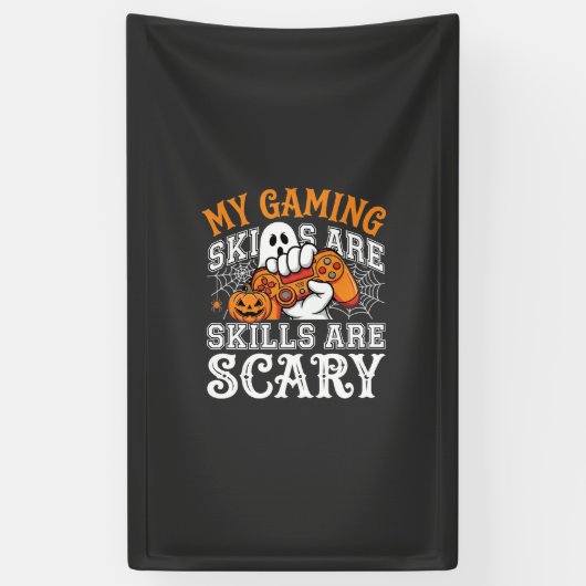 ハロウィン ゲームスキルは怖いゴーストコントローラー 横断幕 (縦)