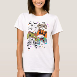 ハロウィン ゲーム Tシャツ スケルトン コントローラー