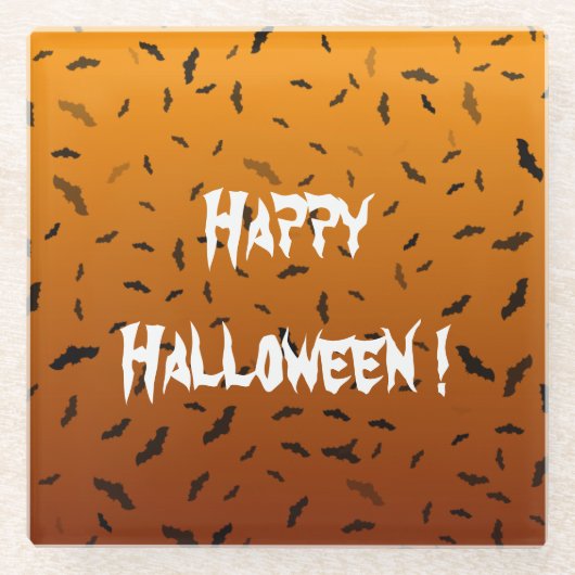 ハロウィン - コウモリ ガラスコースター (正面)