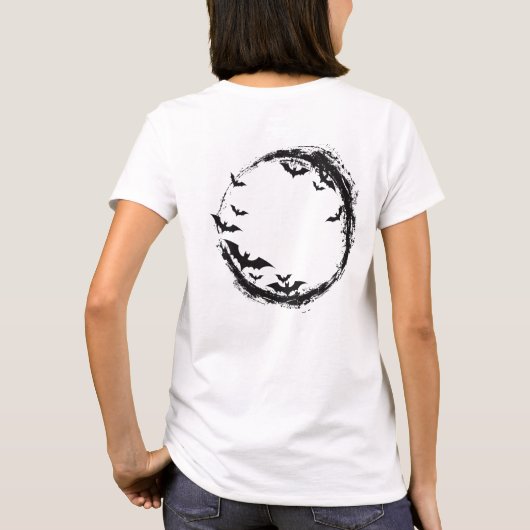 ハロウィン コウモリ 月 Tシャツ (裏面)