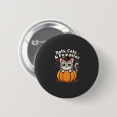 ハロウィン コウモリ 猫 カボチャ かわいい子猫のデザイン 缶バッジ (正面&裏面)