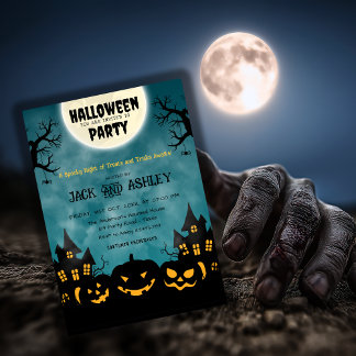ハロウィン コスチュームパーティー スケアリーカボチャ 招待状
