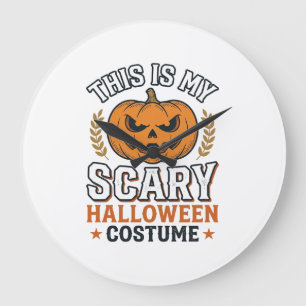 ハロウィン コスチューム かぼちゃ ヴィンテージ ベクター デザイン ラージ壁時計