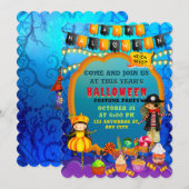ハロウィン コスチューム キッズ パーティー イベント 招待状 (正面/裏面)