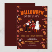 ハロウィン コスチューム パーティー、ハロウィン・ナイト 招待状 (正面/裏面)