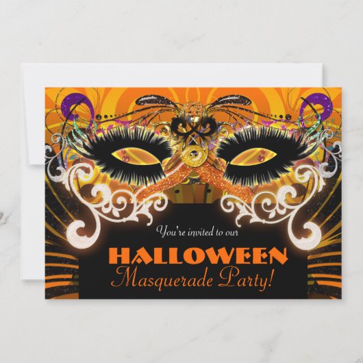 ハロウィン コスチューム パーティー 仮面舞踏会 マスク インビテーション (正面)