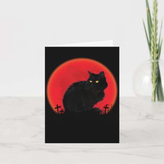 ハロウィン コスチューム ブラッドムーン 黒猫 魔女猫 カード (正面)