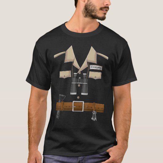 ハロウィン コスチューム 動物園 管理人 手作り サファリ Tシャツ (正面)